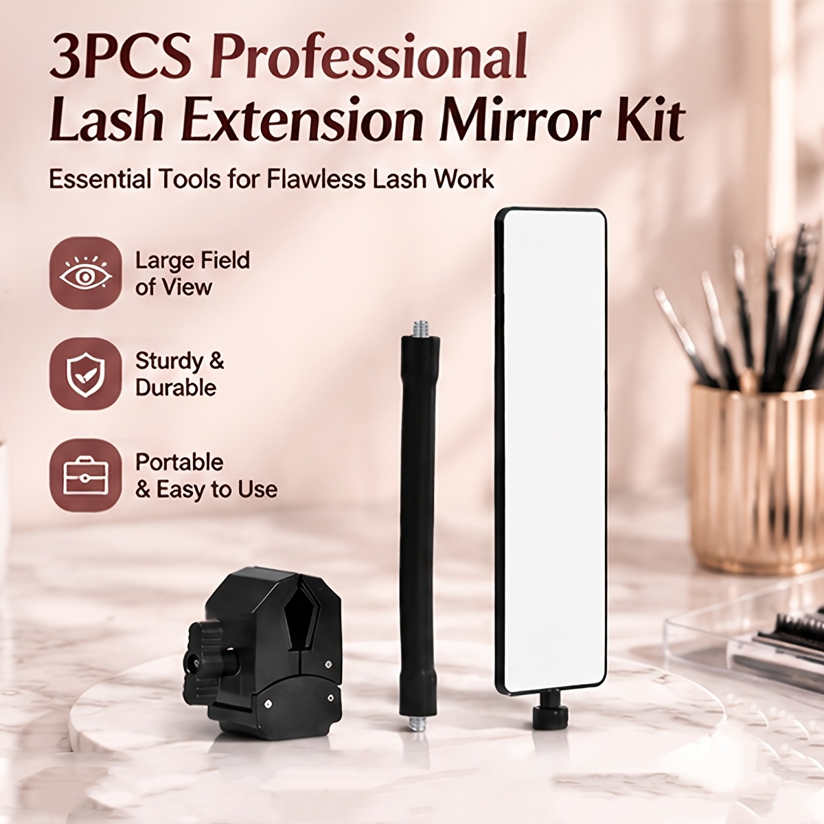Individual Lash Tray - 3 adet profesyonel kirpik uzatma ayna
